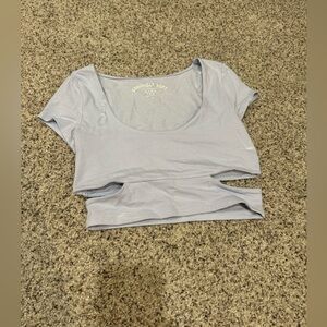 Aeropostale cropped tee with cutouts